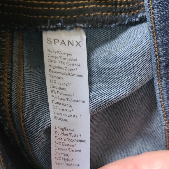 Spanx Two-Tone Raw Hem Cropped Flare Jeans - Size L - Picture 8 of 10